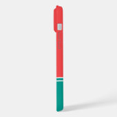 Modern Summer Coral Aquamarine Monogram iPhone Hoesje (Linkerkant)