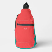 Modern Summer Coral Monogram Sling Bag (Voorkant)