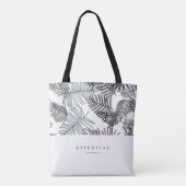 Modern Summer Dark Tropical Minimalist Draagtas (Achterkant)