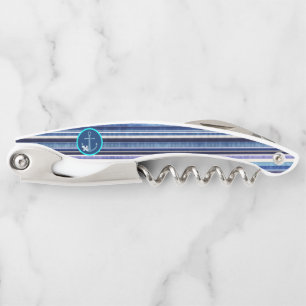 Modern Summer Navy Blue Boat Stripes Collectie Kurkentrekker