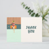 Modern Summer Pool Party - Hartelijk dank Bedankkaart (Staand voorkant)