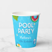 Modern Summer Pool Party Papieren beker (Voorkant)