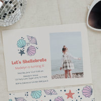 Modern Summer Shell Birthday Foto