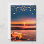 Modern Summer Sunset Beach Mason Jar Wedding Kaart (Achterkant)