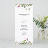 Modern Summer Wildflower Calligraphy Wedding Menu (Staand voorkant)