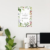 Modern Summer Wildflower Calligraphy Wedding Poster (Thuiskantoor)