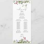Modern Summer Wildflower Calligraphy Wedding Programma (Achterkant)