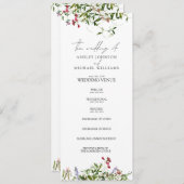Modern Summer Wildflower Calligraphy Wedding Programma (Voorkant / Achterkant)