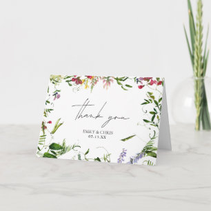 Modern Summer Wildflower Weddenschap Hartelijk dan Kaart