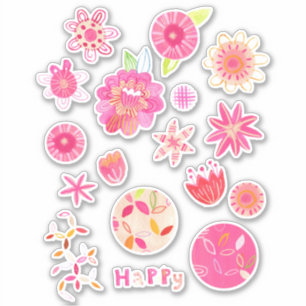 Modern SummerWatercolor Flowers and Blooms Sticker