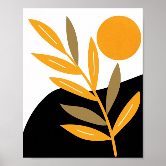 Modern Sun Boho Botanical Bohemian Abstract Poster (Voorkant)
