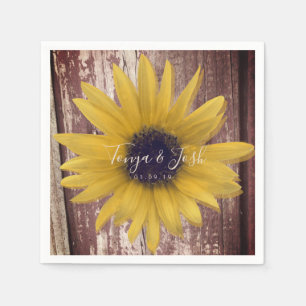 Modern Sunflower Realistic Photo Farmhouse Rustic Servet