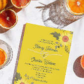 Modern Sunflower Wedding Kaart