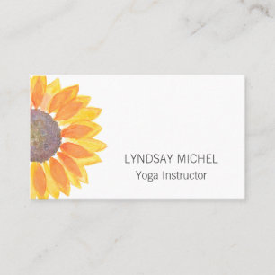 Modern Sunflower Yoga Instructor Visitekaartje