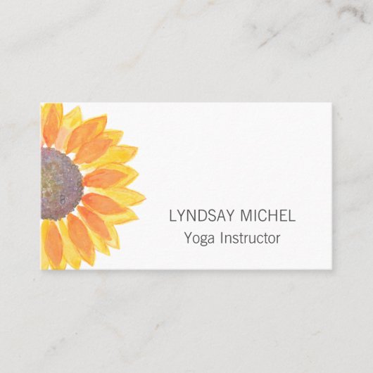 Modern Sunflower Yoga Instructor Visitekaartje (Voorkant)
