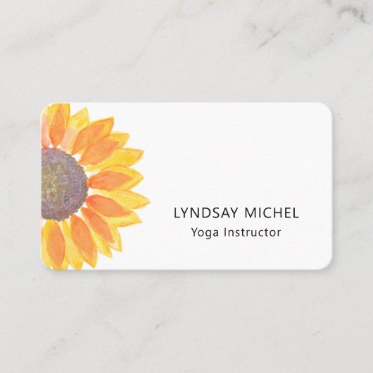 Modern Sunflower Yoga Instructor Visitekaartje (Voorkant)