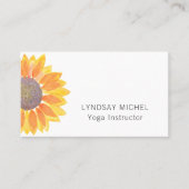 Modern Sunflower Yoga Instructor Visitekaartje (Voorkant)