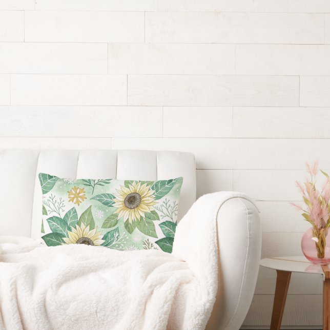 Modern  Sunflowers Winter pattern Kussen (Bank)