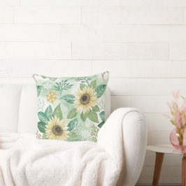 Modern Sunflowers Winter pattern Kussen