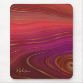 Modern Sunrise Agate Marble Pattern met naam Muismat (Voorkant)