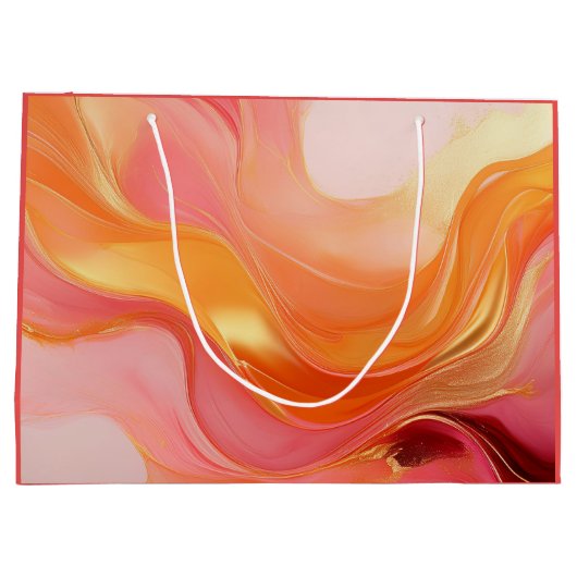 Modern Sunrise Sinaasappel, roze en goud- Groot Cadeauzakje (Achterkant)