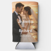 Modern Sunset Beach Wedding Photo  (Voorkant)