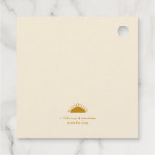 Modern Sunshine Beige Baby shower Square Dank u Bedankjes Labels (Achterkant)