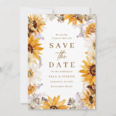 Modern Sunshine Sunflowers Boho Wedding Save The Date (Voorkant)