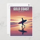 Modern Surfer Sunset Gold Coast Australië Briefkaart (Voorkant / Achterkant)