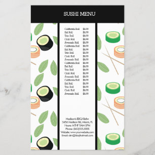 Modern Sushi Aziatisch Restaurant Patroon Menu