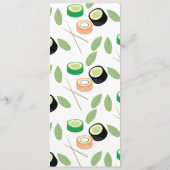 Modern Sushi Roll Asian Restaurant Pattern Menu (Achterkant)