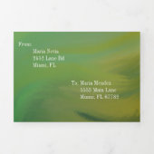 Modern Sweet 16 Marble Forest Green Swirls Drieluik Uitnodiging (Cover)