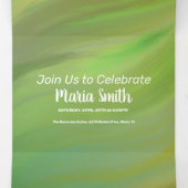 Modern Sweet 16 Marble Forest Green Swirls Drieluik Uitnodiging (Binnenkant midden)