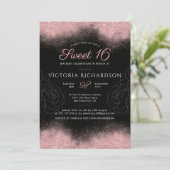 Modern Sweet 16 Roze Glitter Sparkle Classy Chic Kaart (Staand voorkant)