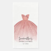 Modern Sweet 16 Script Dress 16e verjaardag Custom Servet (Voorkant)