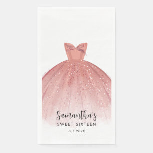 Modern Sweet 16 Script Dress 16e verjaardag Custom Servet