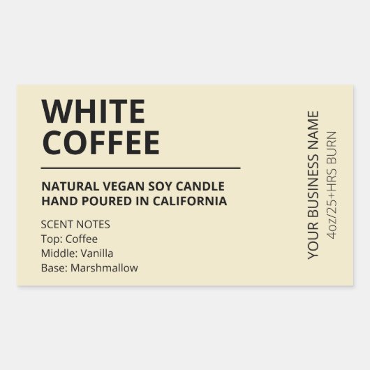 Modern Sweet Coffee Soy Candle Labels (Voorkant)