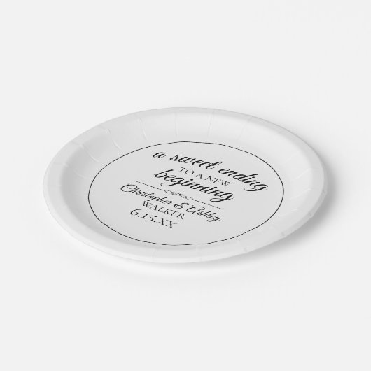 Modern Sweet Einding New Beginning Names Papieren Bordje (Gekanteld)