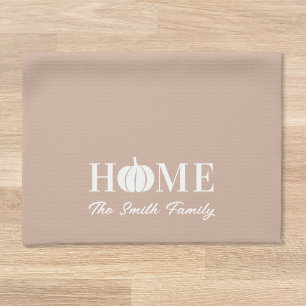 Modern Sweet Home Witte Pompoen Familienaam Herfst Theedoek