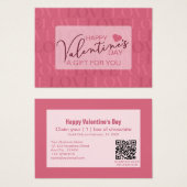 Modern Sweet Pink Love Valentijnsdag Gift Kaart (Voorkant /achterkant)