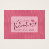 Modern Sweet Pink Love Valentijnsdag Gift Kaart (Voorkant)