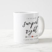 Modern Swiped Right Personalized Extra Grote Beker (Voorkant rechts)