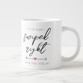 Modern Swiped Right Personalized Extra Grote Beker (Rechts)