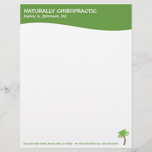 Modern Swirl Chiropractic Letterhead Gepersonaliseerd Briefhoofd (Voorkant)