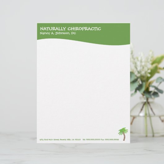 Modern Swirl Chiropractic Letterhead Gepersonaliseerd Briefhoofd (Staand voorkant)