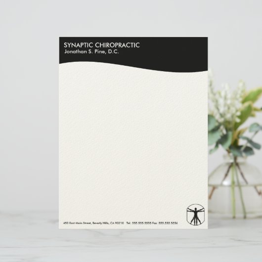 Modern Swirl Chiropractic Letterhead Gepersonaliseerd Briefhoofd (Staand voorkant)