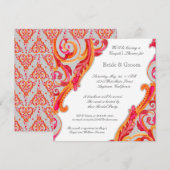 Modern Swirl Flourish Heart Couples Shower Invite Kaart (Voorkant / Achterkant)