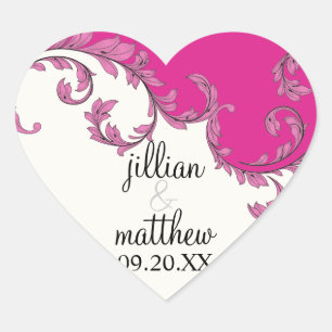 Modern Swirl Flourish Scroll Leaf Pattern Hart Sticker