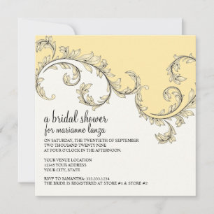 Modern Swirl Flourish Scroll  Leaf Pattern Kaart