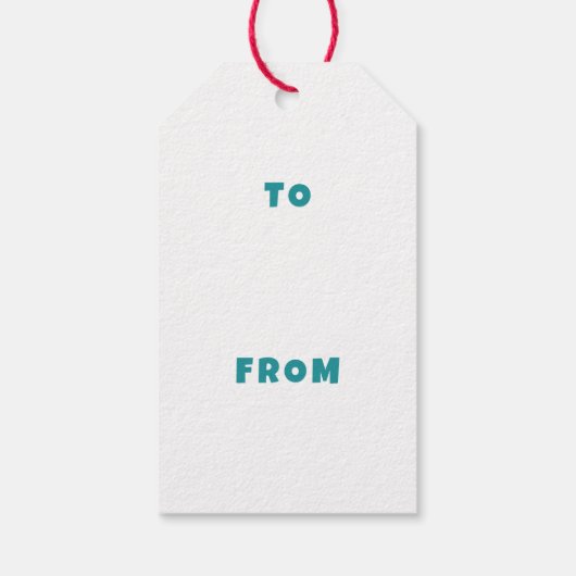 Modern Swirl HAPPY HOLIDAYS CUSTOM Green TO FROM Cadeaulabel (Achterkant)